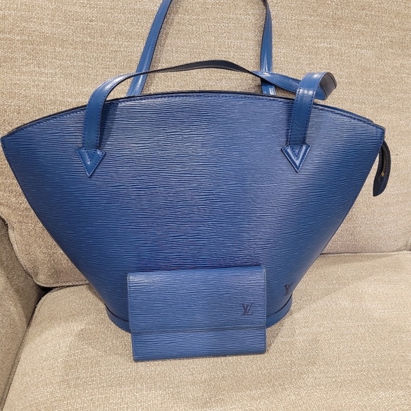 🔹️ LOUIS VUITTON🔹️ Saint Jacques blue tote bag and matching wallet + COA ✨️💙 - Picture 1 of 14